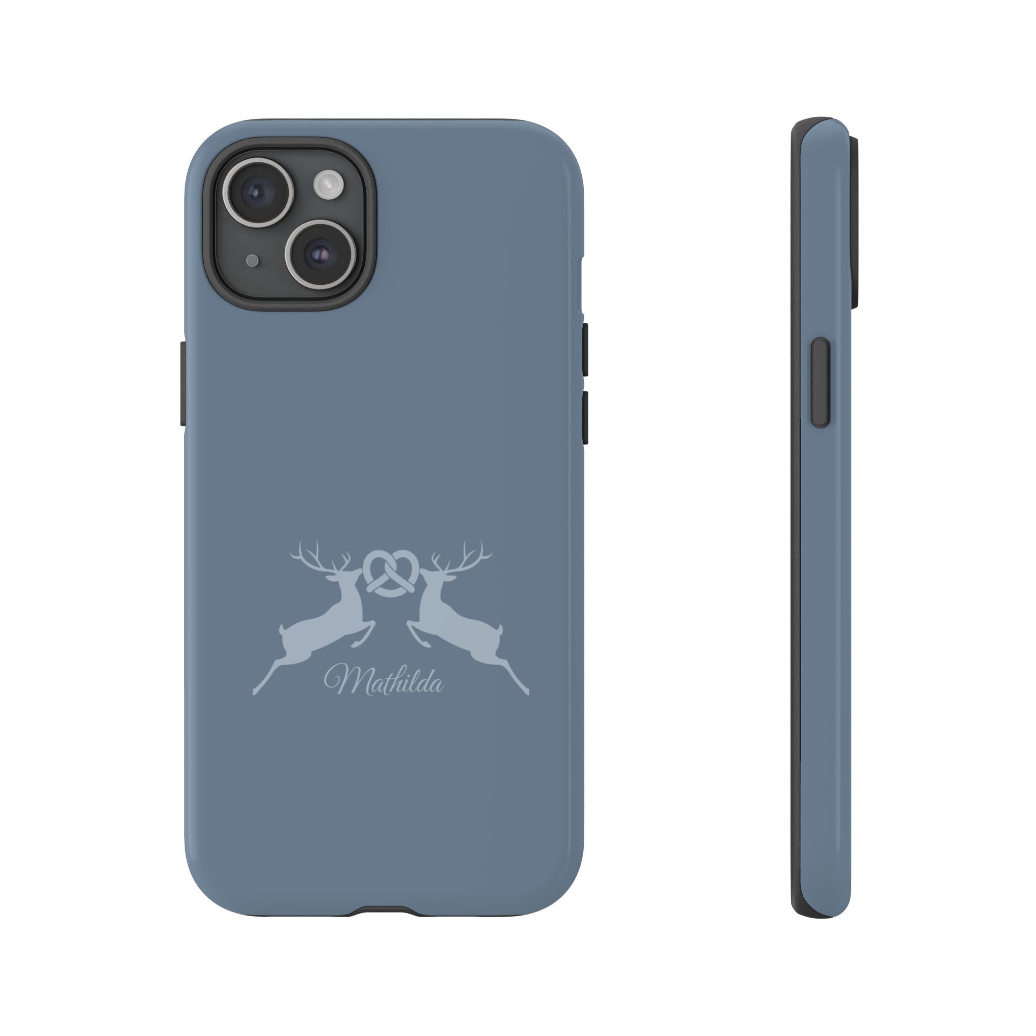 HIRSCH TAUBENBLAU – Personalisierte Handyhülle mit Dual-Layer-Schutz