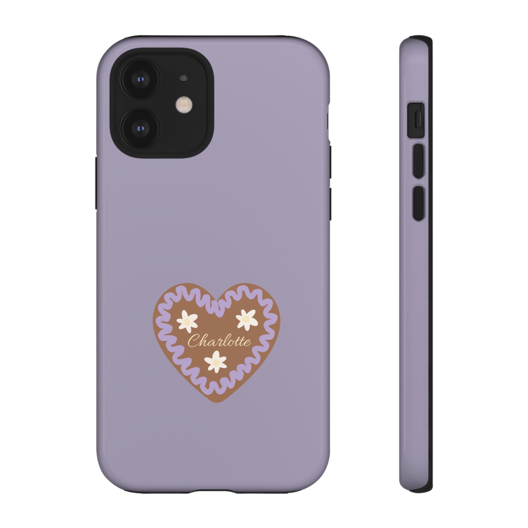 WIESNHERZ LAVENDEL – Personalisierte Handyhülle mit Dual-Layer-Schutz