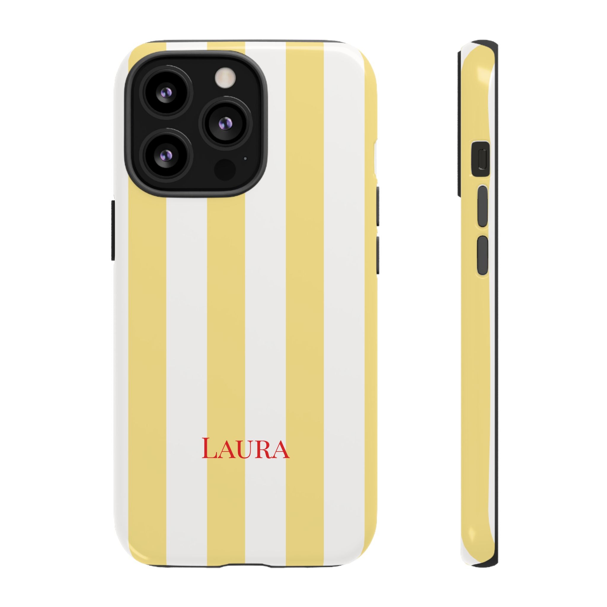 YELLOW STRIPES – Personalisierte Handyhülle mit Dual-Layer-Schutz