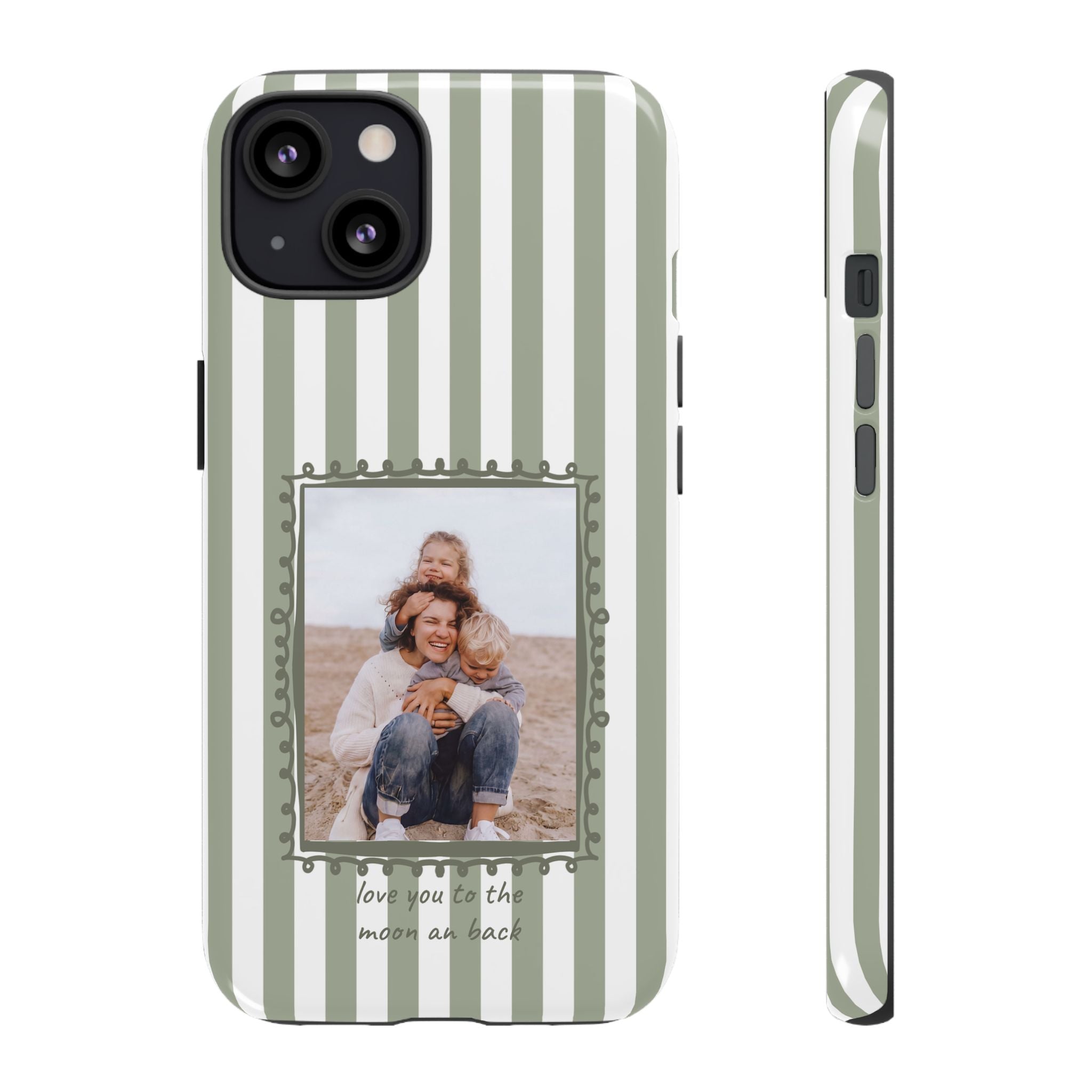 SALBEI STRIPES PHOTO FRAME – Personalisierte Foto Handyhülle mit Dual-Layer-Schutz