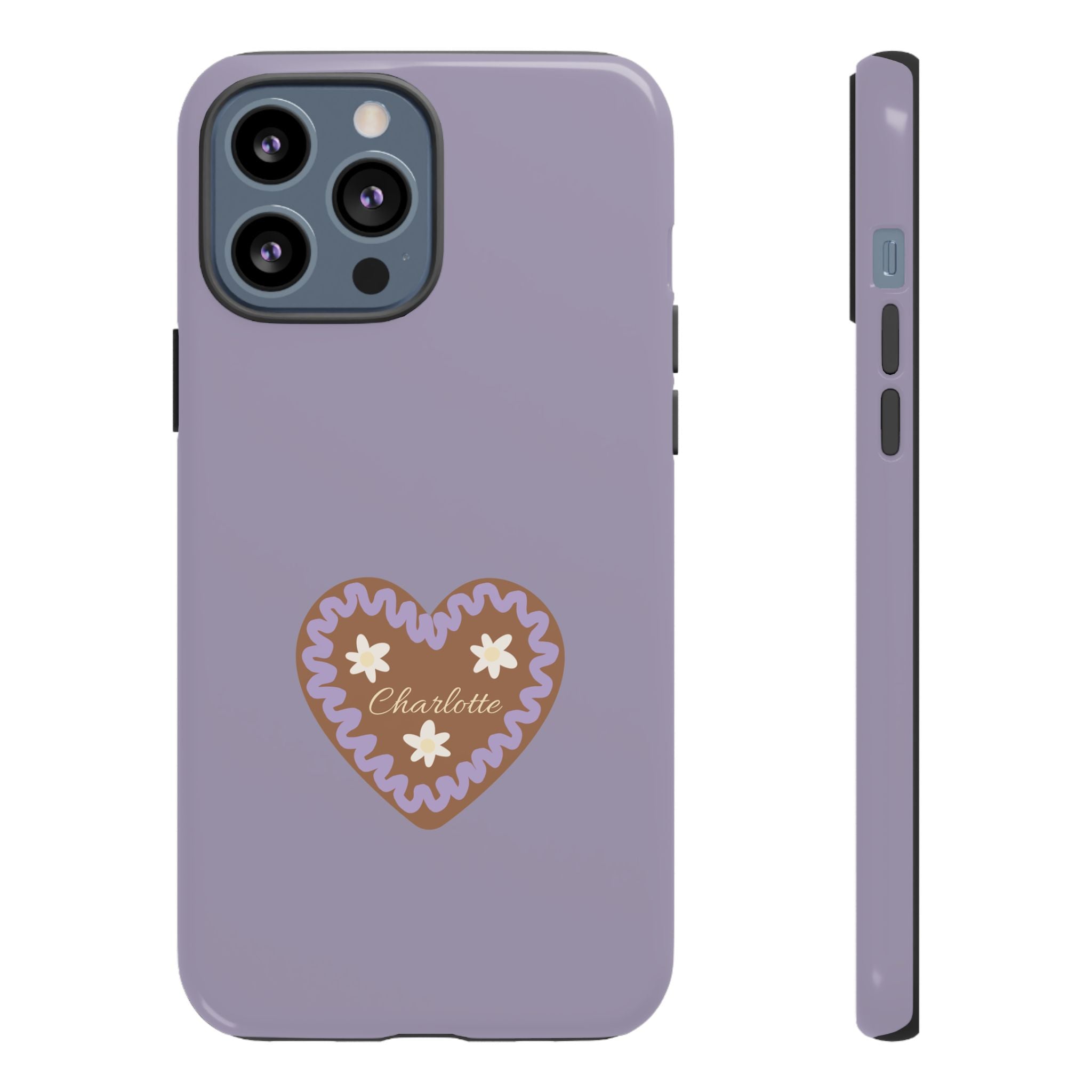 WIESNHERZ LAVENDEL – Personalisierte Handyhülle mit Dual-Layer-Schutz