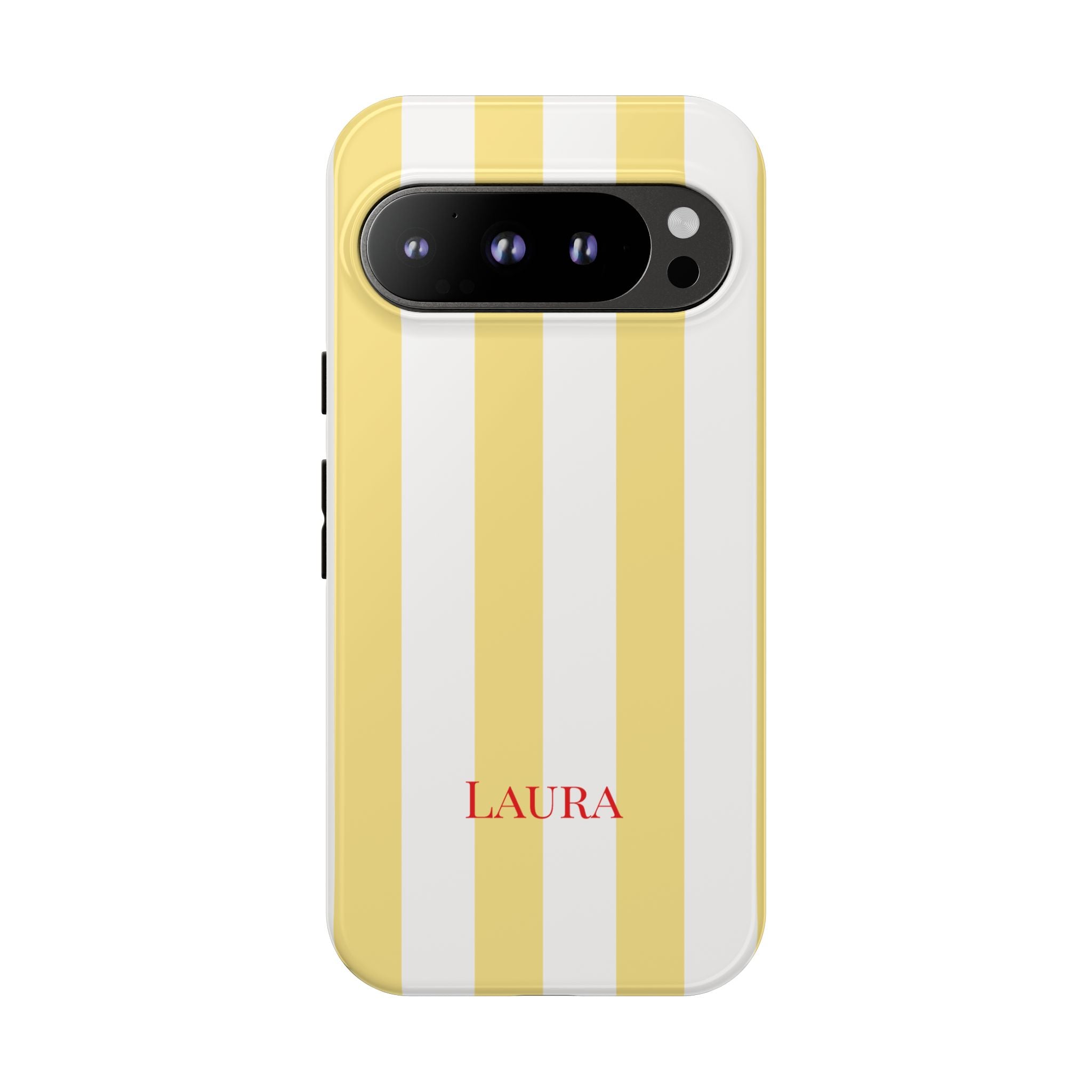 YELLOW STRIPES – Personalisierte Handyhülle mit Dual-Layer-Schutz