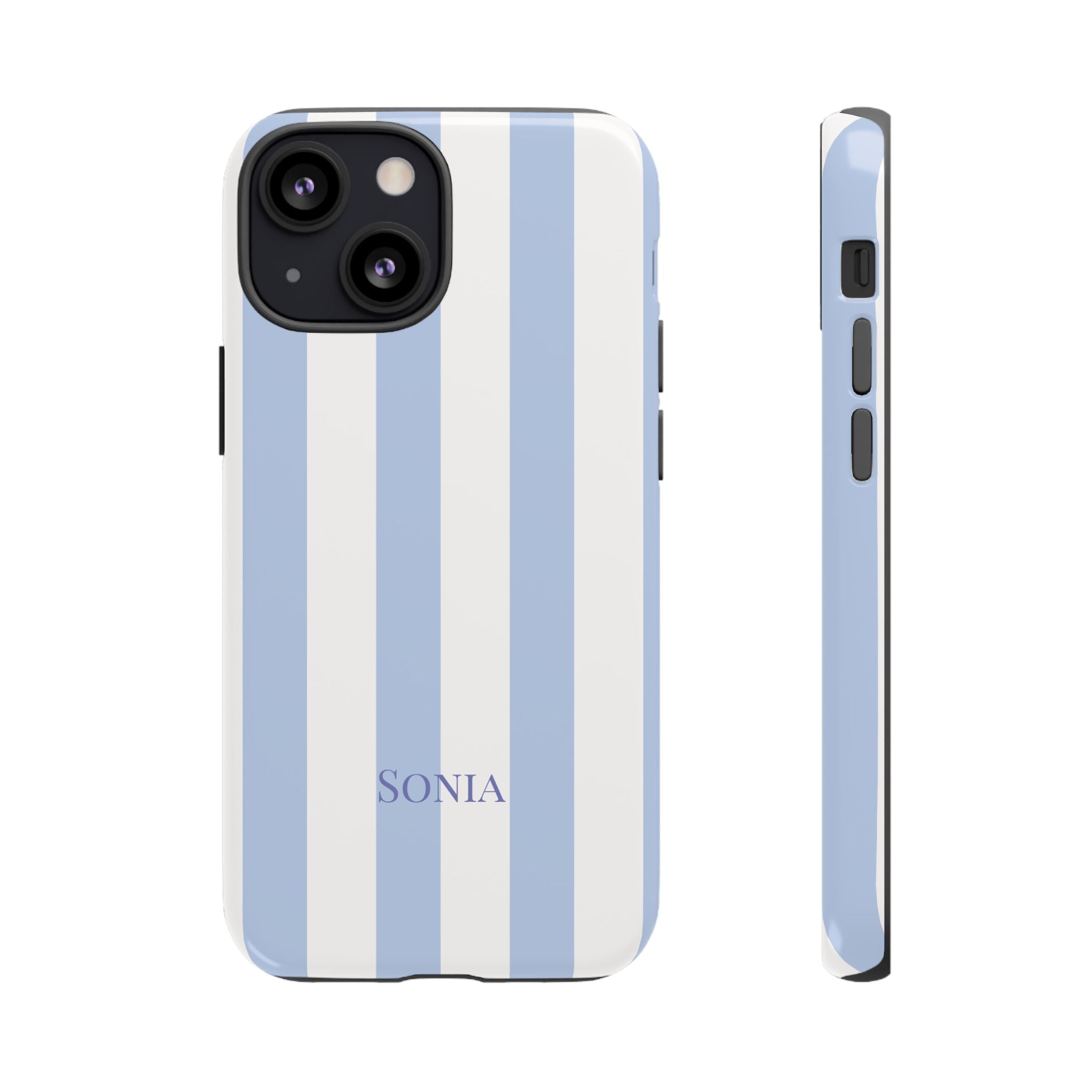 LIGHT BLUE STRIPES – Personalisierte Handyhülle mit Dual-Layer-Schutz