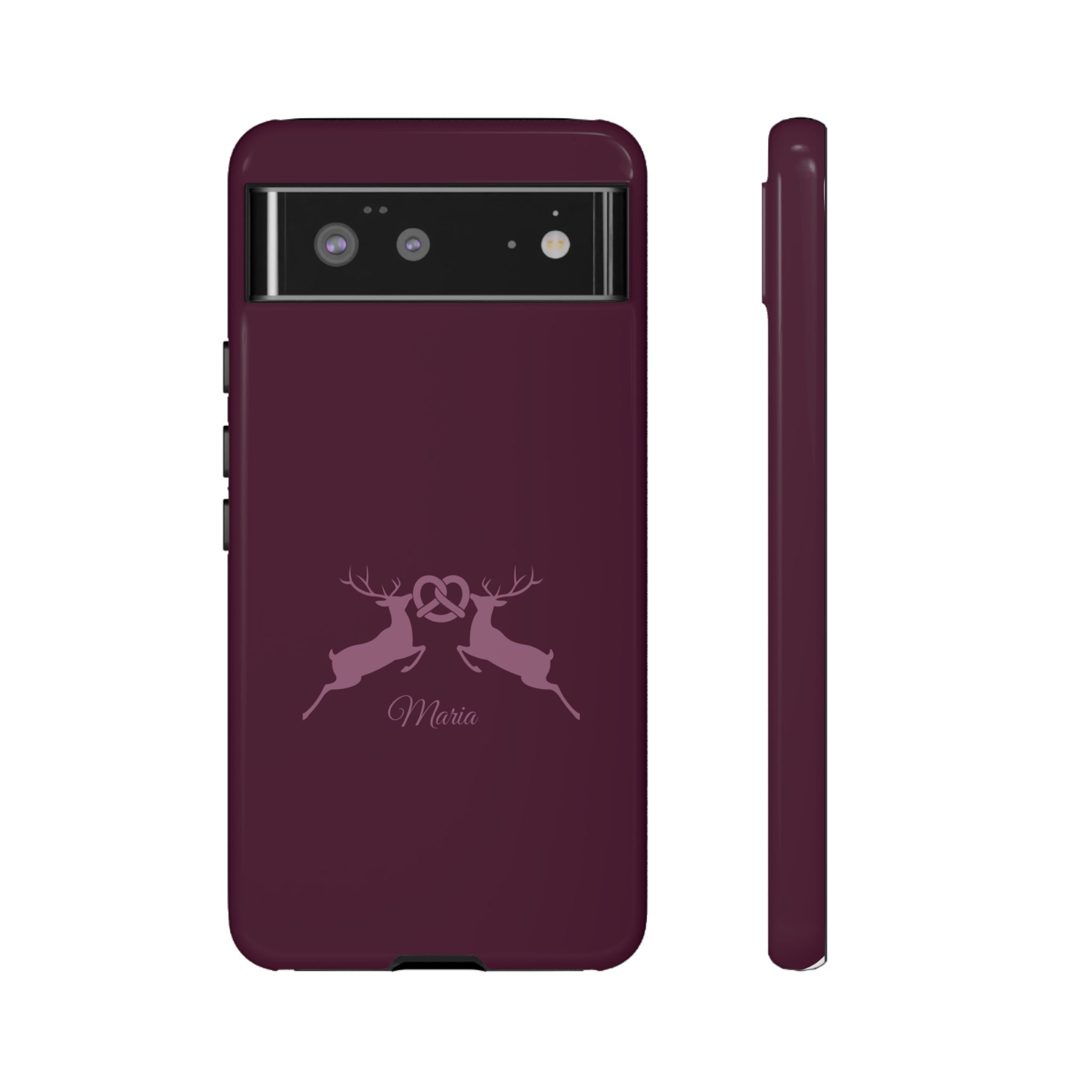 HIRSCH AUBERGINE – Personalisierte Handyhülle mit Dual-Layer-Schutz