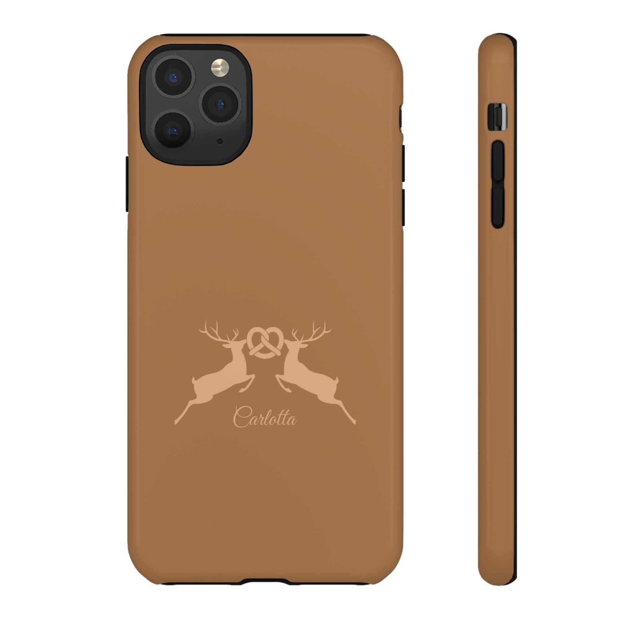 HIRSCH COGNAC– Personalisierte Handyhülle mit Dual-Layer-Schutz