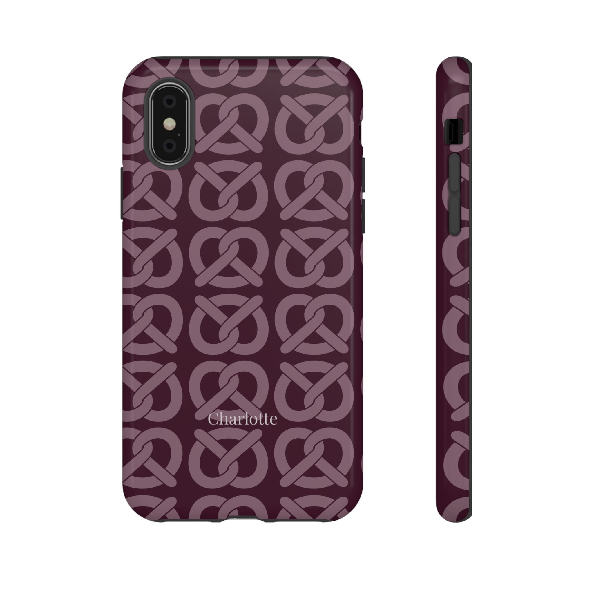 BREZN MONOGRAMM AUBERGINE – Personalisierte Handyhülle mit Dual-Layer-Schutz