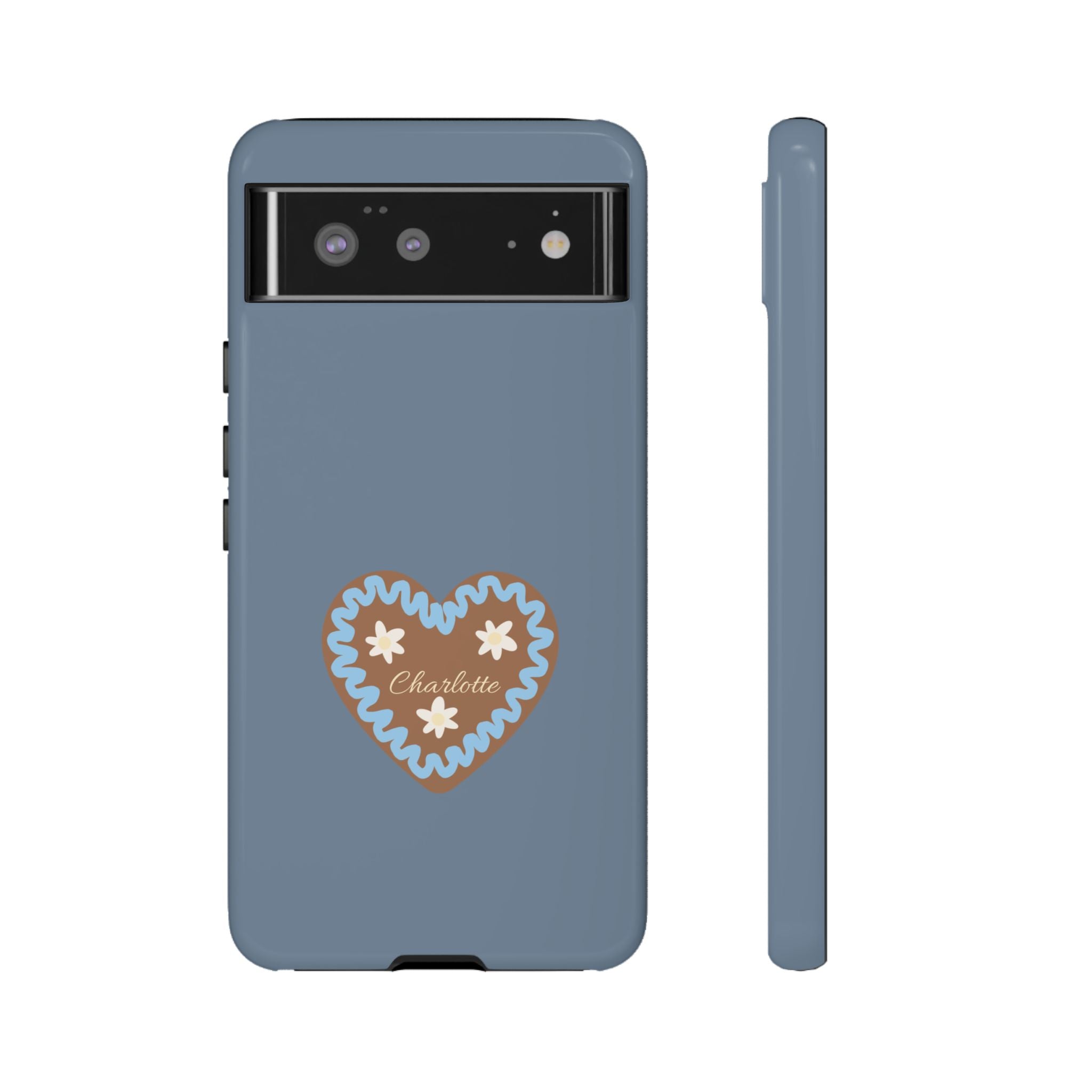 WIESNHERZ TAUBENBLAU – Personalisierte Handyhülle mit Dual-Layer-Schutz
