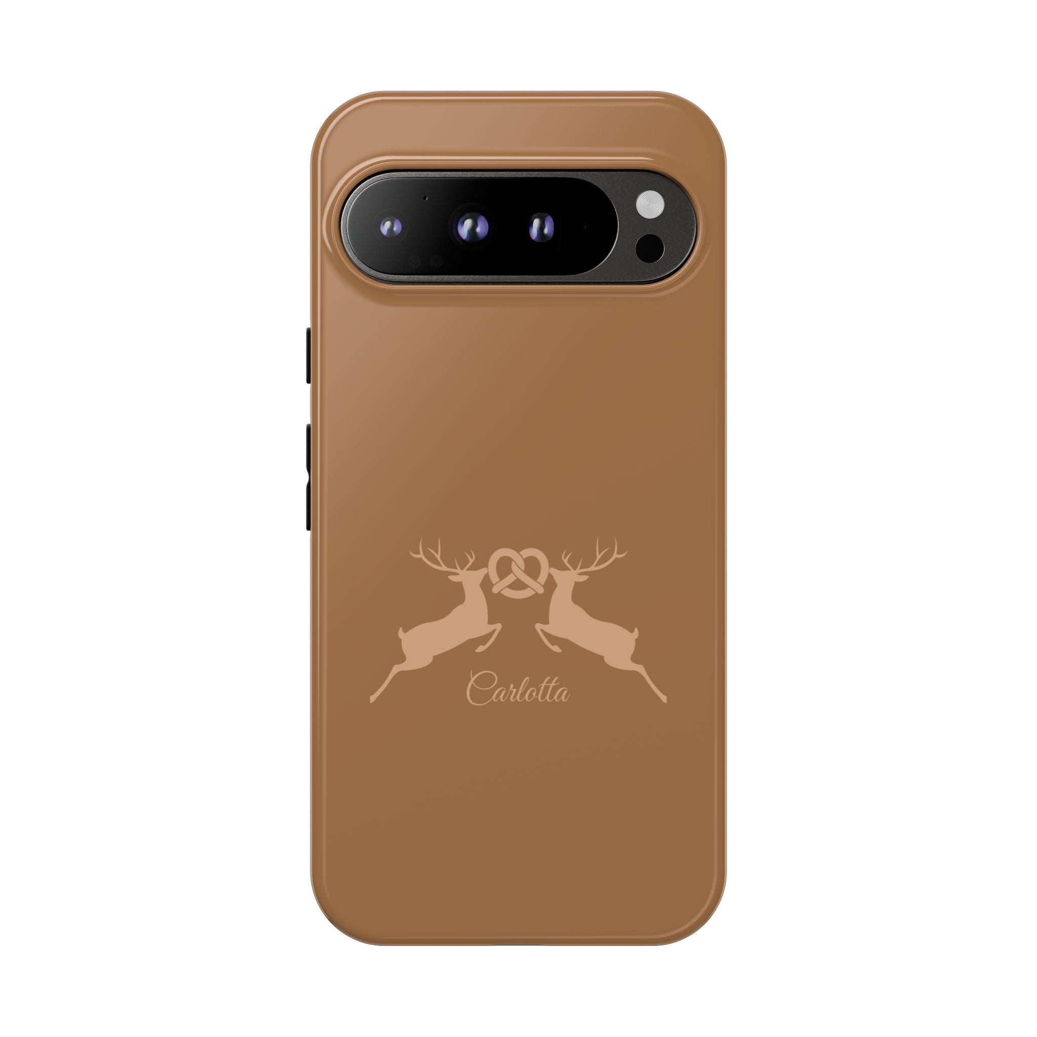 HIRSCH COGNAC– Personalisierte Handyhülle mit Dual-Layer-Schutz