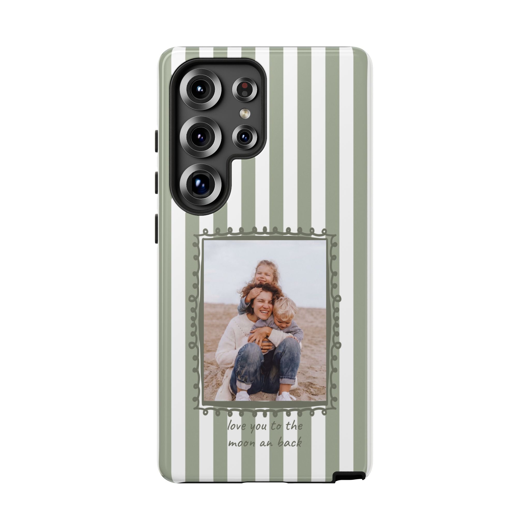 SALBEI STRIPES PHOTO FRAME – Personalisierte Foto Handyhülle mit Dual-Layer-Schutz